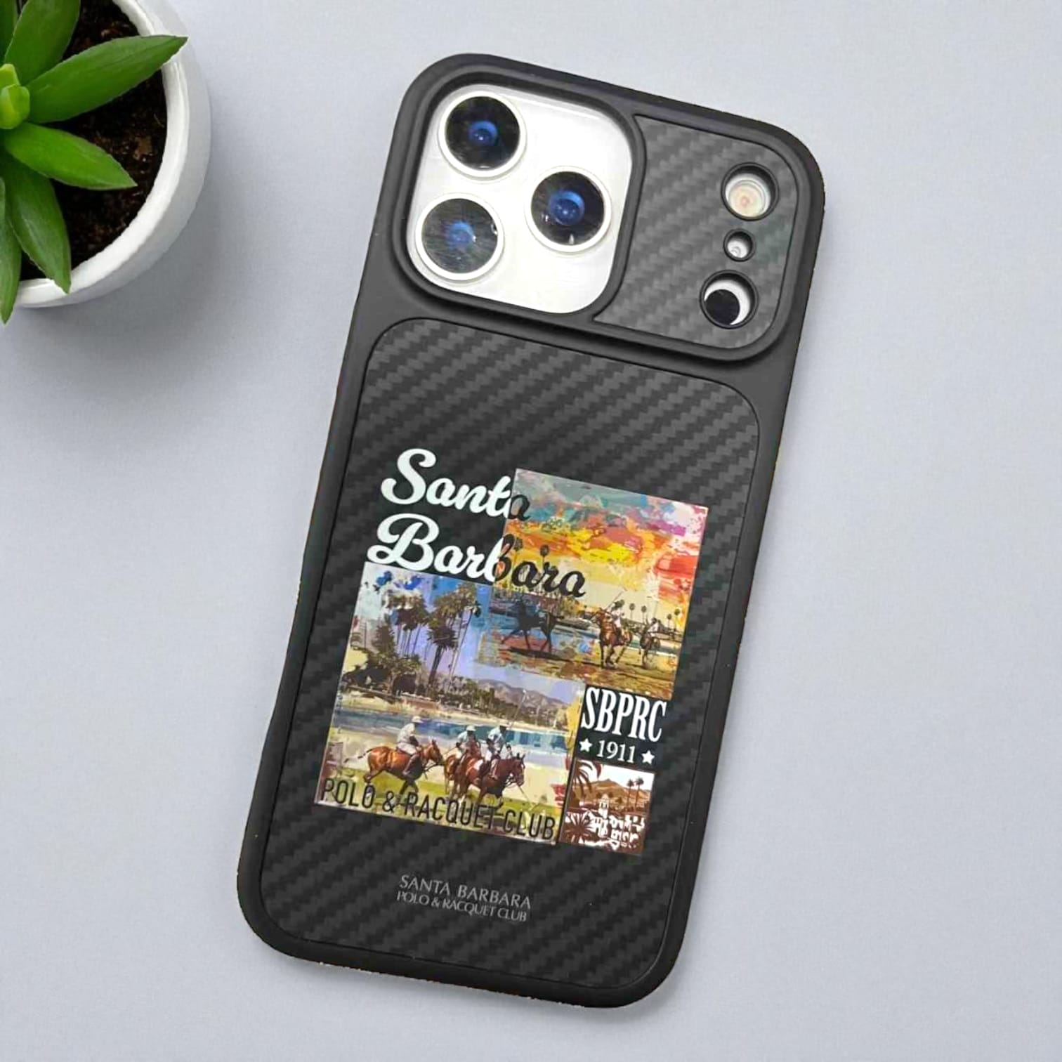 iPhone 18 Pro Max Polo Elvis Series Design 3 Carbon Texture Hard MagSafe Case - Premium Black Protective Back Cover Original