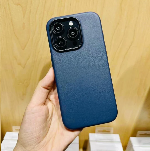 iPhone 16 Pro Max KZDOO Noble Collection Leather Case Original Quality Full Coverage Mobile Phone Back Cover - Navy Blue