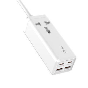 LDNIO SC1418 Portable Mini Smart Power Socket Plug 2022 Desktop AC Electric Power Plug Socket Strip - White Original Product Front View - OnlineExpo.pk