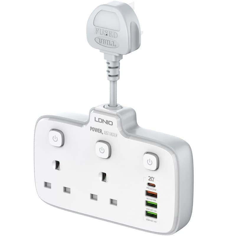 LDNIO SC2413 Universal Power Strip USB Outlet Extension Cord Adapter Wall Charger Surge Protector Socket With 4 USB Port