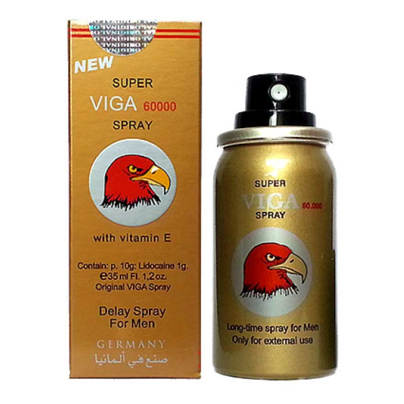 New super viga 60000 spray 45ml with vitamin-E Original Product Front View - OnlineExpo.pk