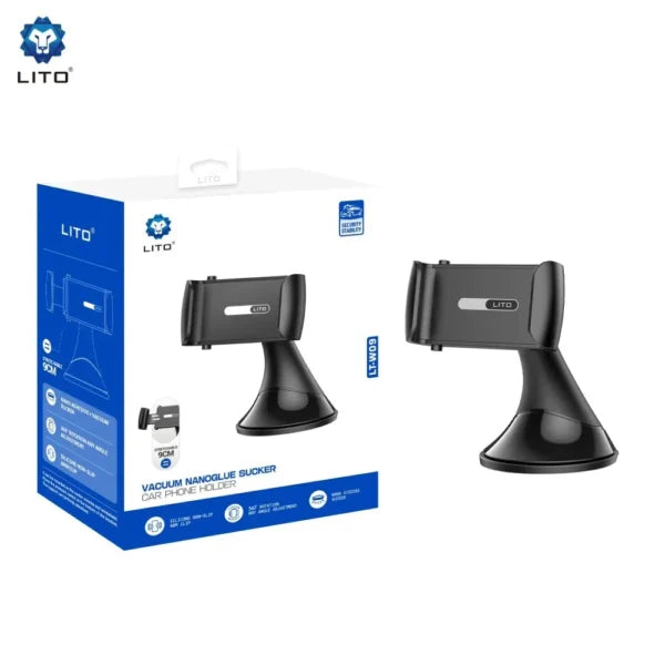 LITO LT-W09 Vacuum Nano Glue Sucker Car Holder | Magnetic Car Phone Mount – LITO Original Product Front View - OnlineExpo.pk
