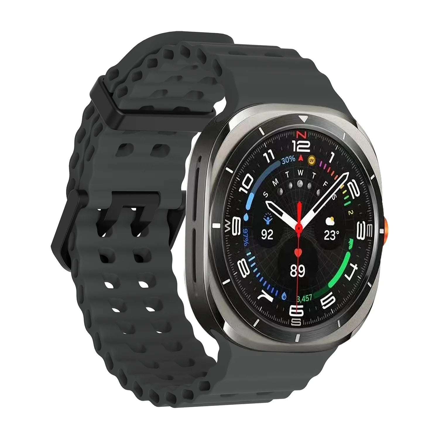 Soft Loop Silicone Bracelet for Samsung Galaxy Watch 7 Ultra 47mm Sports Men Strap for Watch ULTRA7 47mm NO Gaps Curved End