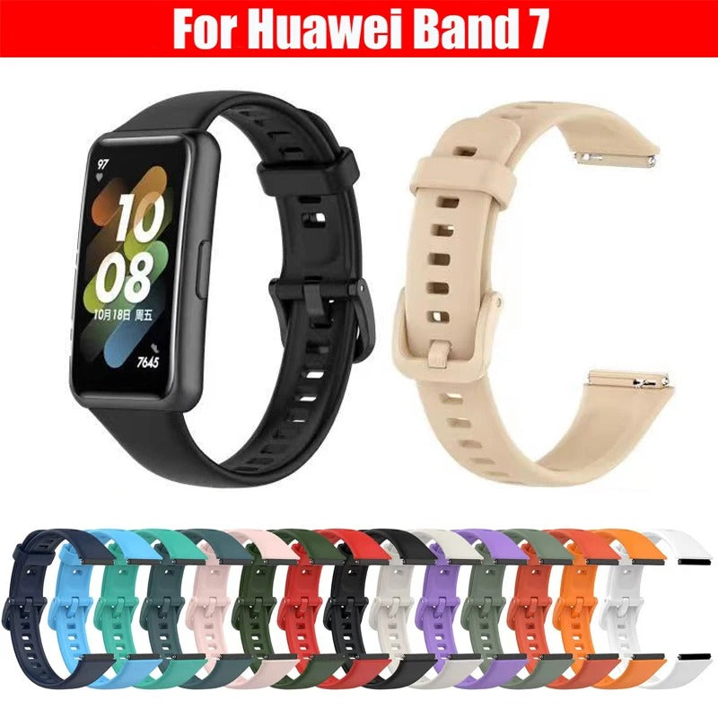 Huawei Band 7 Replacement Sport Silicone Strap – Multiple Colors Original Product Front View - OnlineExpo.pk