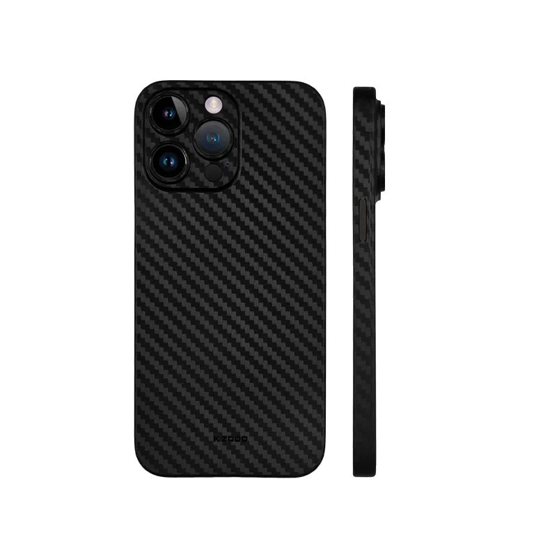 iPhone 16 Pro Kzdoo Air Carbon Thin Paper Cover,0.4mm Thickness, PP Pattern Back Shell - Black Original Product Front View