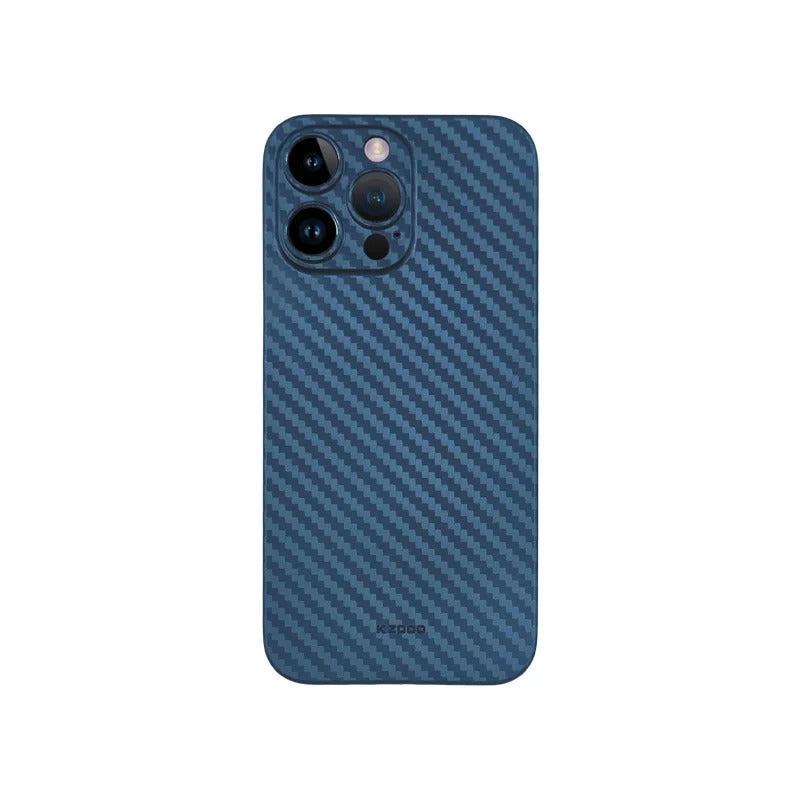 iPhone 16 Pro Kzdoo Air Carbon Thin Paper Cover,0.4mm Thickness, PP Pattern Back Shell - Blue Original Product Front View