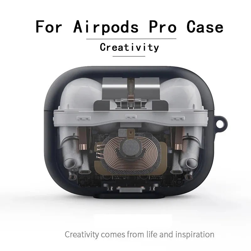 AirPods Pro Luxury 3D Case Soft Silicone Protective Cover Original Product Front View - OnlineExpo.pk