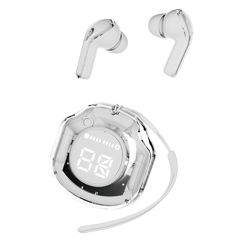 Ultrapods Pro True Wireless Earbuds with Display Transparent Design, Bluetooth 5.3 Water Proof - White Original Product