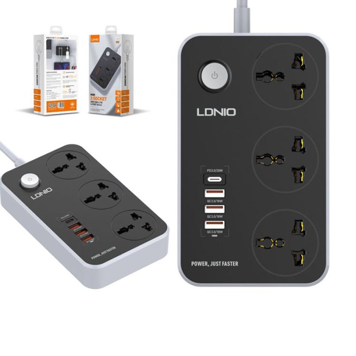 Ldnio SC3412 Fast Charging Power Extension View 2 - OnlineExpo.pk