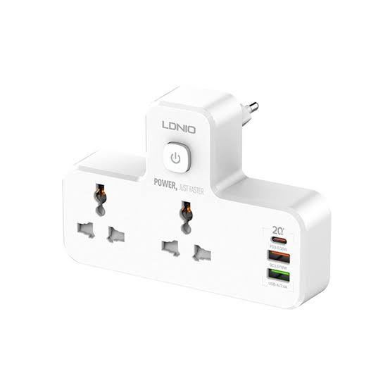 LDNIO SC2311 2 AC Outlets Portable Extension Power Socket View 2 - OnlineExpo.pk