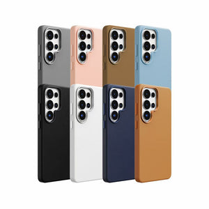 KZDOO Noble Collection Leather cover for Samsung S26 Ultra Leather Case Original Quality Full Coverage Grey Titanium Natural Titanium Original Product Front View - OnlineExpo.pk