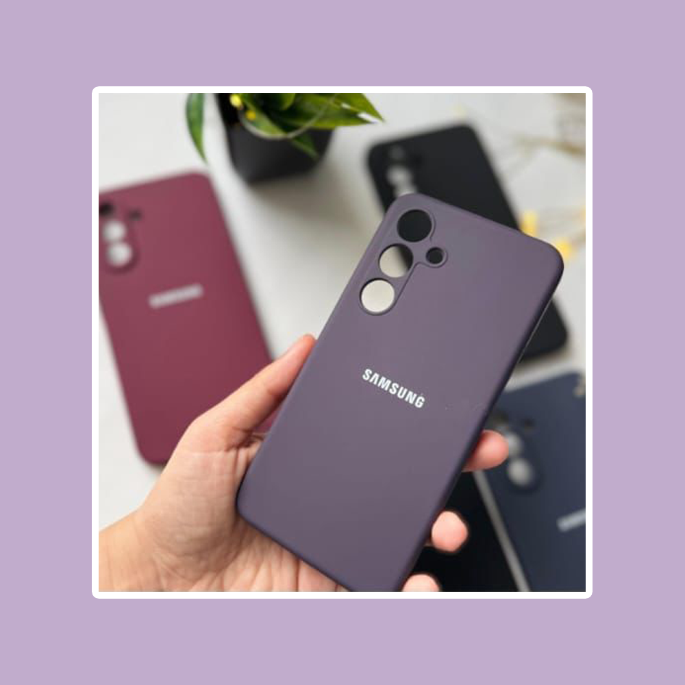 Samsung Galaxy Liquid Silicone Cases - Soft Touch Deep Purple Original Product Front View - OnlineExpo.pk