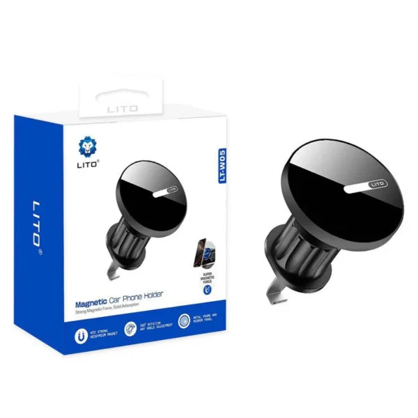 LITO W04 15W Magnetic Car Holder Charger | Magnetic Car Phone Mount – LITO Original Product Front View - OnlineExpo.pk