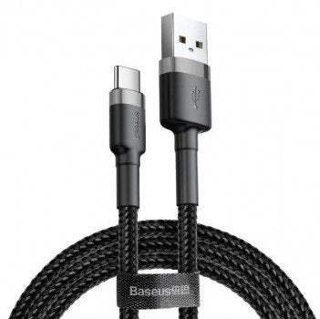 Baseus Cafule Cable USB For Type-C 2A 2-Meter - Black Original Product Front View - OnlineExpo.pk