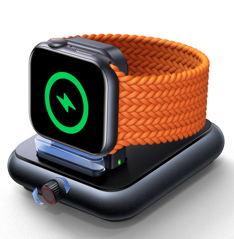 Joyroom JR-WQW03 Wireless Watch Charger for iPhone Watch Series - Black Original Product Front View - OnlineExpo.pk